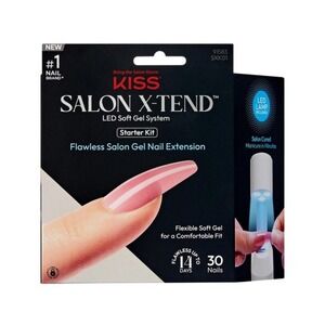 KISS Salon X-Tend LED Soft Gel Starter Kit Pink Coffin Press On Nails LED Lamp